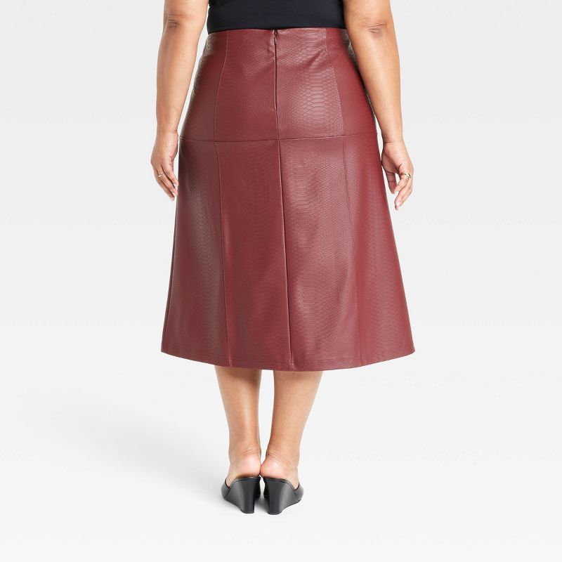 Women's Faux Leather A-Line Skirt - Ava & Viv™, 2 of 7