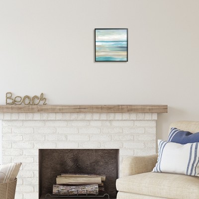 12" x 12" Black Framed Abstract Coastal Canvas Art