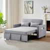 DOMETOUR Modern Linen Loveseat Sofa for Living Room Bedroom, Convertible Sleeper Bed Double-Seater Sofa with 2 Lumbar Pillows - 3 of 4