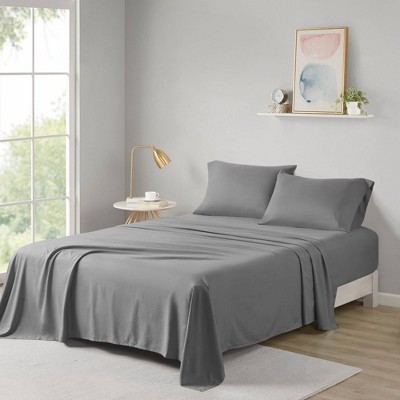 Charcoal Queen Solid Microfiber Sheet Set