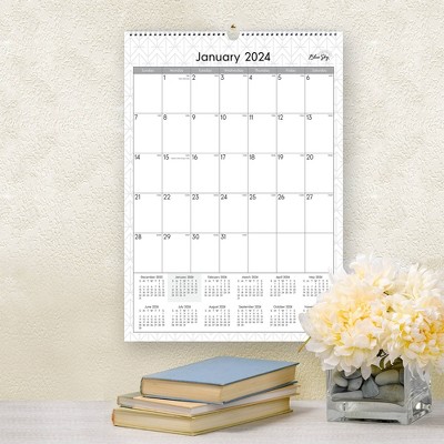 BLUE SKY January to December 2024 12&#34;x17&#34; RY24 Monthly Safety Wirebound Wall Calendar BS Enterprise