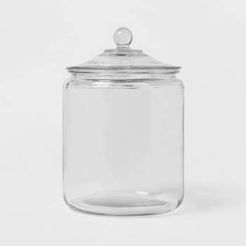 JoyJolt Joyful Round Glass Cookie Jar with Airtight Lids - 67 oz - Set of 2