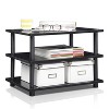 Furinno Easy Assembly 3-Tier Corner TV Stand for TVs up to 25" Storage Shleves CorLiving Blackwood - 2 of 4
