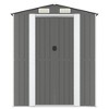 vidaXL Galvanized Steel Garden Shed, Outdoor Tool Storage with Slid Gate, Spacious Interior, Ventilated Design - Light Gray, 75.6"x107.9"x87.8" - 3 of 4