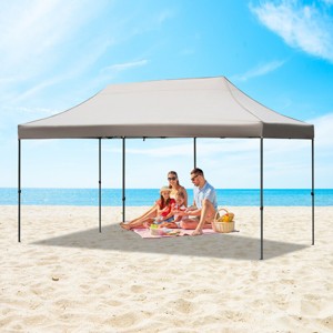 10x20 FT Heavy-Duty Pop-Up Canopy Tent with 6 Sidewalls, UV Protection, Waterproof, Adjustable Height, Wheeled Bag for Outdoor Events-Coolbibila - 1 of 4