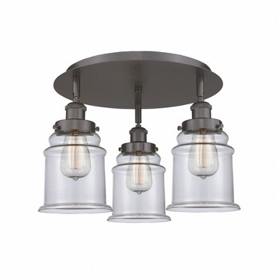 Canton - 3 Light Flush Mount In Industrial Style-10.75 Inches Tall and 17.75 Inches Wide