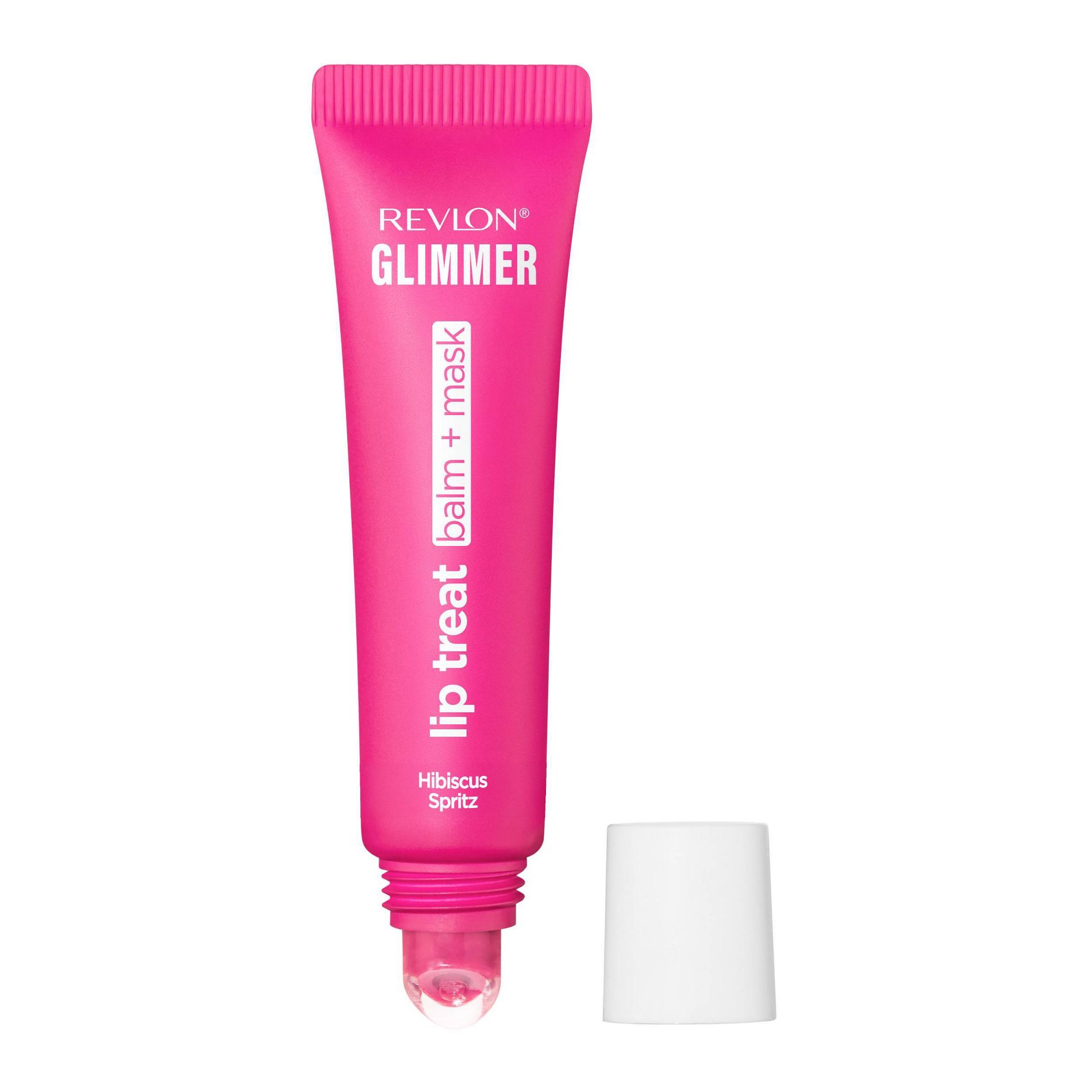 Revlon Glimmer Lip Treat Balm + Mask - Overnight Hydration for Dry Lips - 005 Hibiscus Spritz - 0.4 fl oz