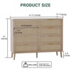 Rattan Chest of Drawers, 8-Drawer Dresser with Wood Legs and Metal Handles, Boho Style Storage Organizer for Bedroom - 4 of 4