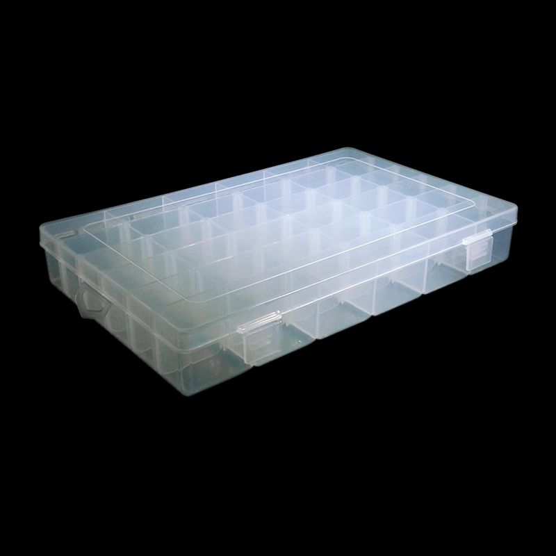 Unique Bargains Clear 36 Slots Adjustable Jewelry Rings Storage Box Plastic Container Organizer, 2 of 5