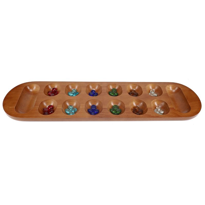 WE Games  Solid Wood Mancala Board Game with Walnut Stain - 22 in., 6 of 10