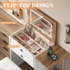 AMERLIFE 3-in-1 Makeup Vanity with Sliding Stool, Fold-up Panel and with Adjustable LED Light - 4 of 4