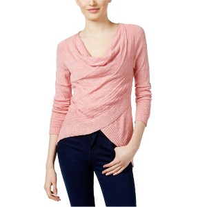 I.N.C International Concepts Womens Draped Knit Sweater, Pink, Large - 1 of 1