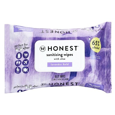 The Honest Company Alcohol Hand Sanitizing Wipes - Lavender Field - 50ct