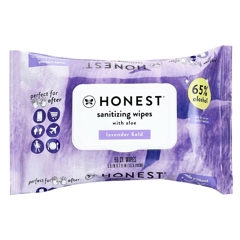 The Honest Company Alcohol Hand Sanitizing Wipes - Lavender Field - (Select Count), 3 of 5
