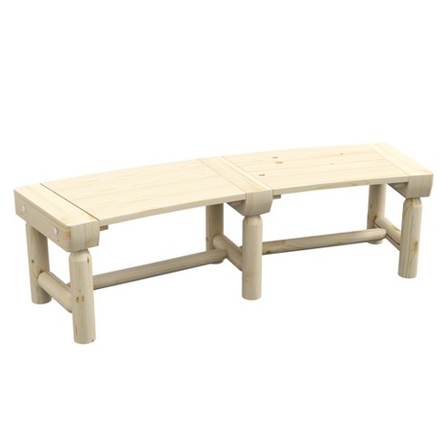 Round wooden garden online bench