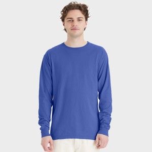 Hanes Unisex Garment Dyed Long Sleeve Cotton T-Shirt - 1 of 4
