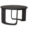 Coffee Table – 18.5" H Round Recycled Sand Cast Glass Top With Black Metal Base By Zuo Modern - 4 of 4