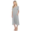 White Mark Women's Short Sleeve Midi Dress - 2 of 4