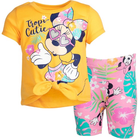 Disney Minnie Mouse Toddler Girls Graphic T shirt Shorts Orange 3t Target