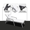 LeisureMod Marlin Patio Sling Chaise Lounge Chair With Arms in Grey Aluminum, Black - 2 of 4