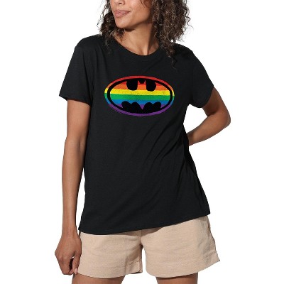 Women's Batman Rainbow Logo Loose T-Shirt
