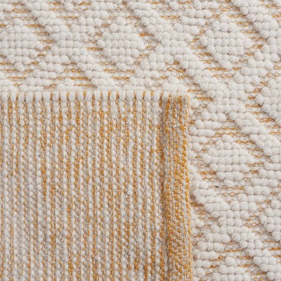 Ivory and Gold Hand-Knotted Wool Runner Rug, 2'3" x 8'