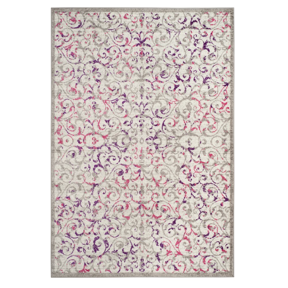 4'x6' Ivory/Pink Swirl Loomed Area Rug - Safavieh