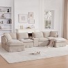 TIRAMISUBEST Sectional Sofa with Movable Ottoman, Oversized Chenille Couch with Cup Holder, Charger and Hidden Storage - 2 of 4