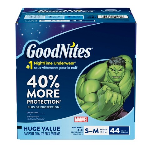 GoodNites Boys' NightTime Underwear - Size S/M (44ct) : Target