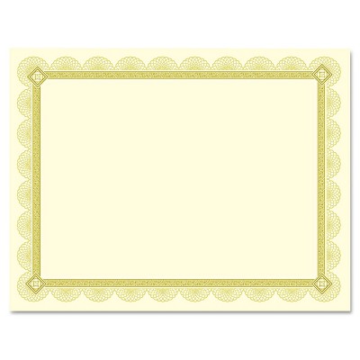 Southworth Premium Certificates Ivory Spiro Gold Foil Border 66 lb 8.5 x 11 15/Pack CTP2V