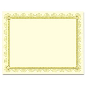 Southworth Premium Certificates Ivory Spiro Gold Foil Border 66 lb 8.5 x 11 15/Pack CTP2V - 1 of 3