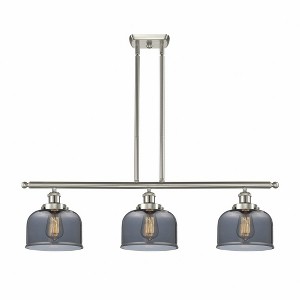 Bell - 3 Light Stem Hung Island In Industrial Style-11 Inches Tall and 36 Inches Wide - 1 of 1