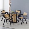VYNXARIA 2 dining chairs, natural color, rubber wood rattan weaving technology, armrest solid wood dining chair, living room chair, simple and natural - 4 of 4