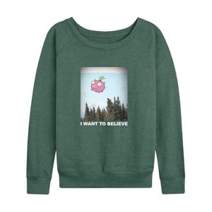 Women's - Invader ZIM - ZIM and GIR Lightweight French Terry Wide Neck Long Sleeve Shirt - 1 of 4