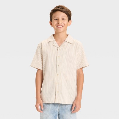 Boys' Short Sleeve Woven Button-Down Shirt - art class™