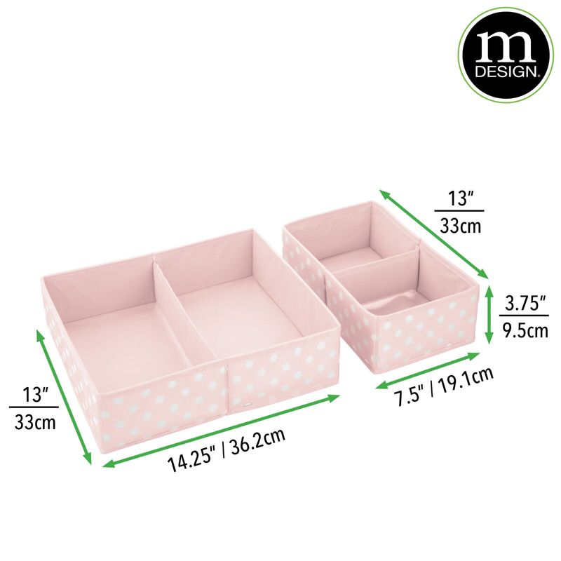 mDesign Fabric Nursery Divided Drawer Storage Bin, 4 of 10