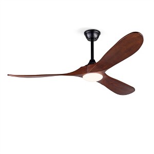 52 Inch Solid Wood Ceiling Fan With Remote, Modern Farmhouse Ceiling Fan With Reversible DC Motor For Bedroom, Living Room Study Room - 1 of 4