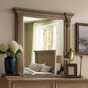 Royal Hampton Dresser Mirror, Beveled Glass, Weathered Oak Solid Wood, 46 Inch - 1 of 4