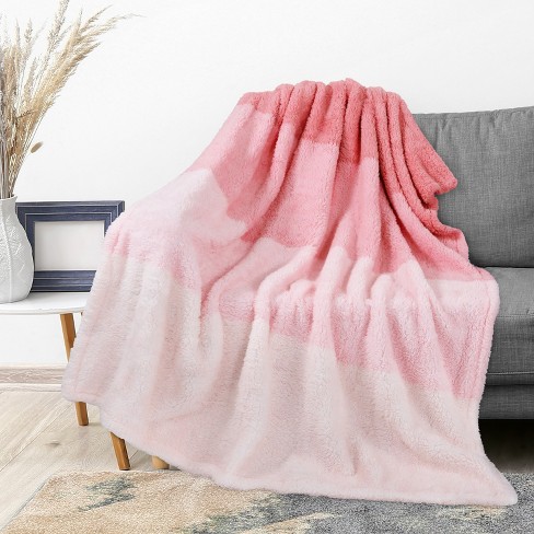 Pink fluffy best sale blanket target