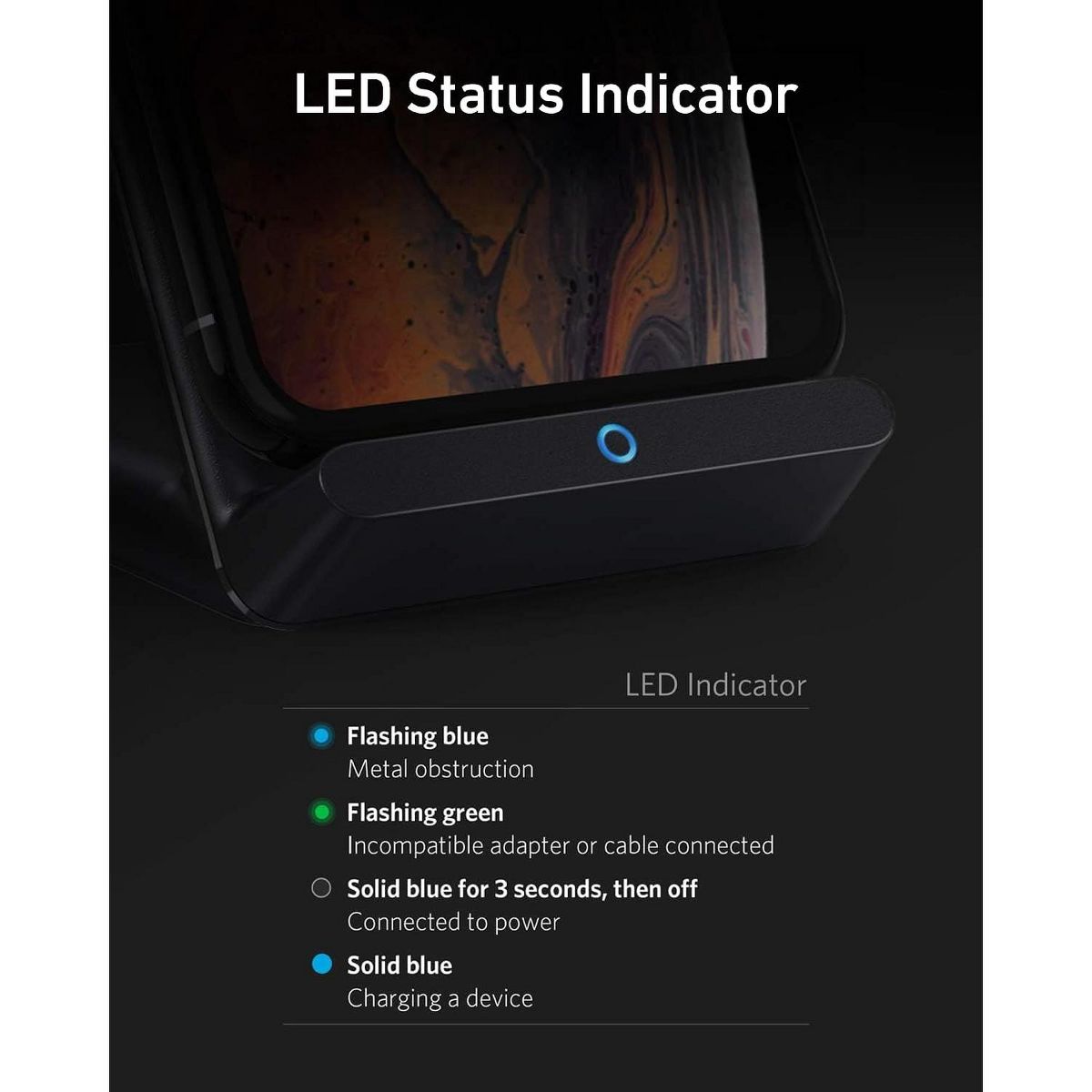 Anker 313 Wireless Charger (Stand), Qi-Certified for iPhone 15/14 / 13/12 / 11 / X / 8, 10W Max for Galaxy S23 / S22 / S21, Micro-USB - thumbnail 7