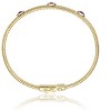 Guili 14K Gold Plated Bangle Bracelet with Gold, Blue, Red, or Green Cubic Zirconia – Vibrant, Stylish, Timeless Jewelry for Any Occasion - 2 of 2