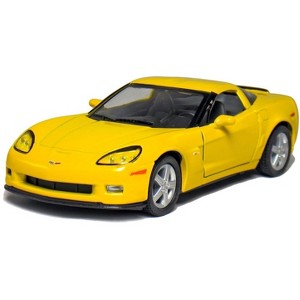 KiNSMART 2007 Corvette Z06 5inch 1:36 Scale 5 Inch Die Cast Metal Model American Muscle Toy Car. Pullback Action (Yellow) - 1 of 1