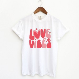 Simply Sage Market Women's Love Vibes Stars Short Sleeve Garment Dyed Tee - 1 of 4