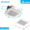 Delta Breez Slim Ventilation Exhaust Bathroom Fan 70 CFM Energy Efficient Quiet Operation Motor with Dual Speed and LED Indicator Light, White - 3 of 4