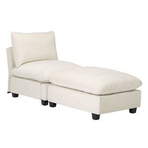 WestinTrends Augusta 68.5" Chenille Upholstered Indoor Chaise Lounge Chair - 1 of 4