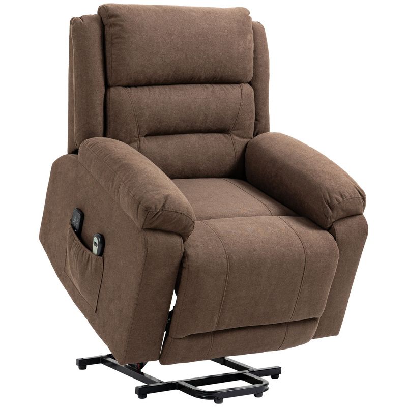 HOMCOM Electric Power Lift Chair for Elderly with Massage, Oversized Living Room Recliner with Remote Control, Side Pockets, 1 of 7