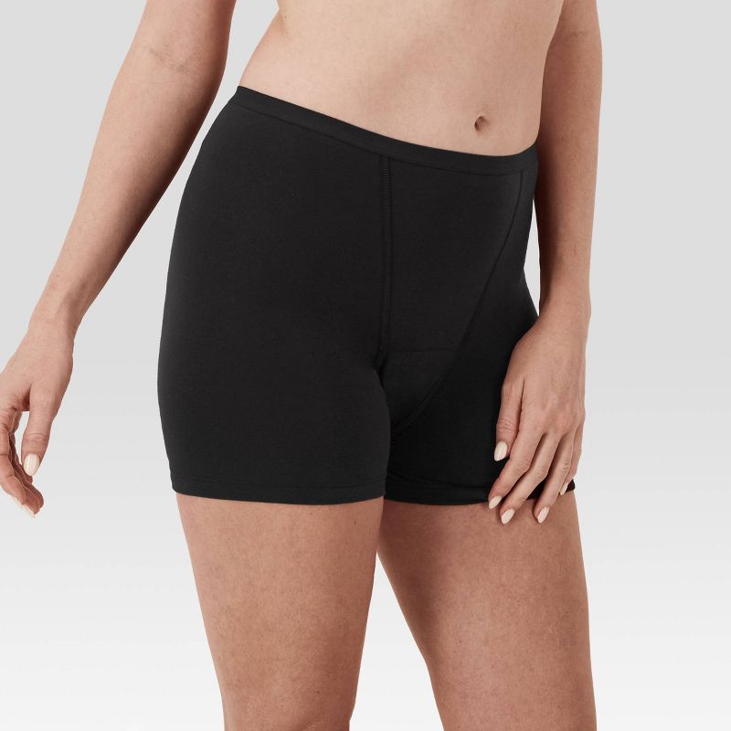 Hanes Women&#39;s 2pk Super Period Boy Shorts - Black, 5 of 7