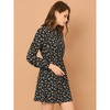 INSPIRE CHIC Women's Floral Ruffle Tie Neck Puff Sleeves Vintage Dress - 4 of 4