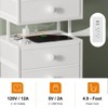 WOWLIVE Night Stand with Charging Station and LED Light, 5 Fabric Drawers White Bedside Table, End Table for Bedroom - 4 of 4