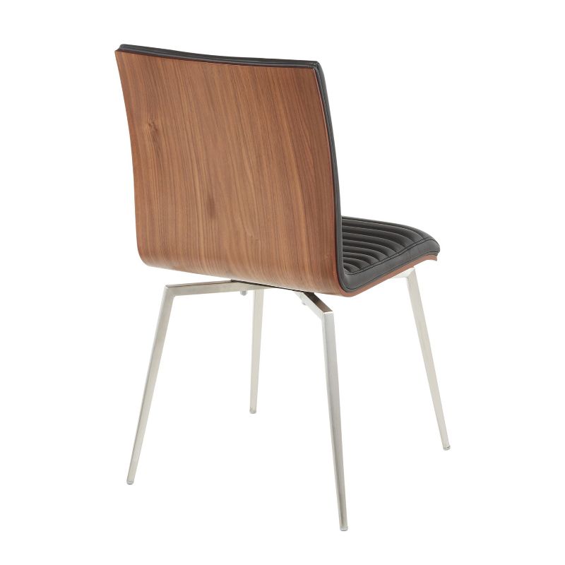 Set of 2 Mason Swivel Modern Walnut Wood Back Dining Chairs - Lumisource, 6 of 15